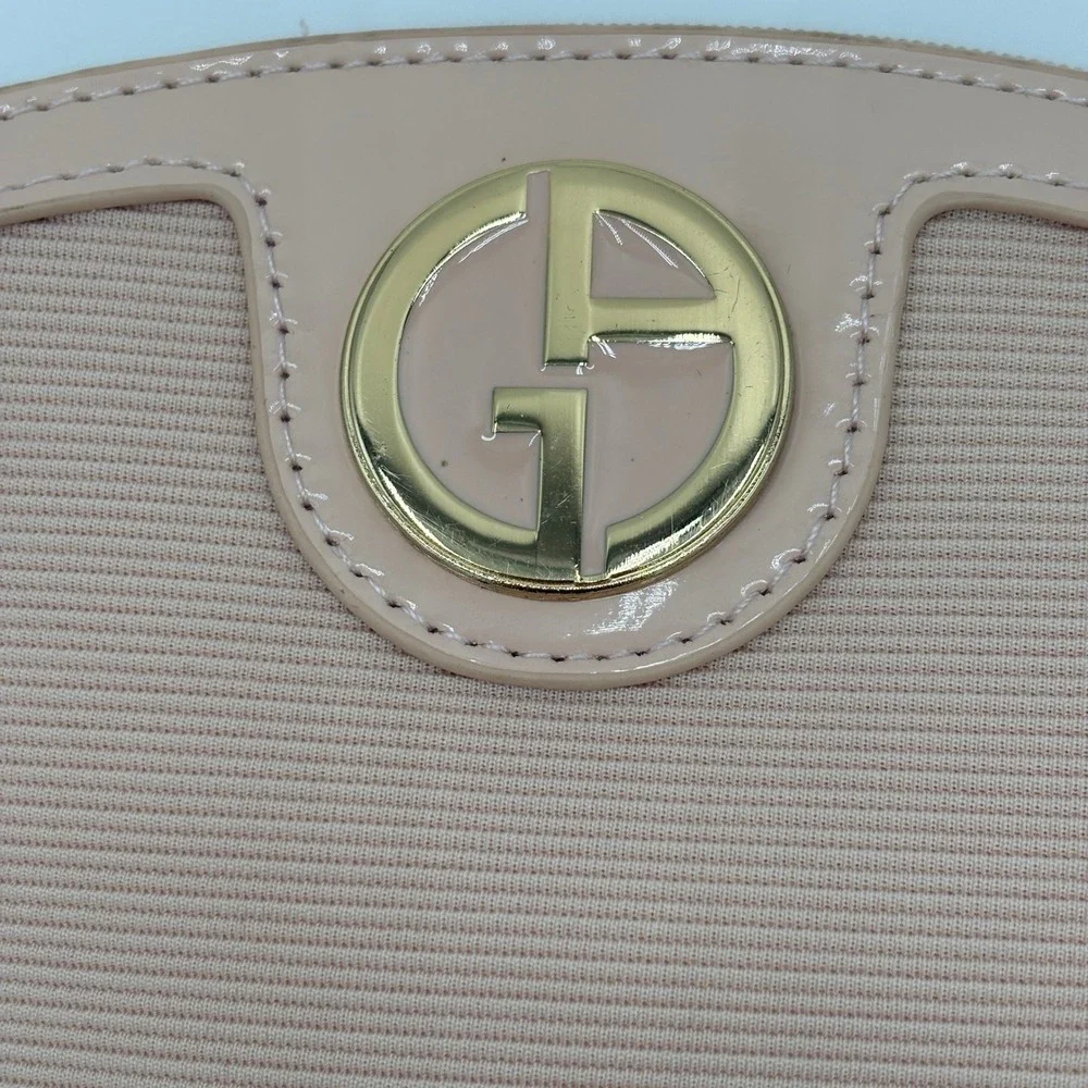 Giorgio Armani Womens Beauty Wristlet Cosmetic Bag Logo Pink Designer Pouch New
